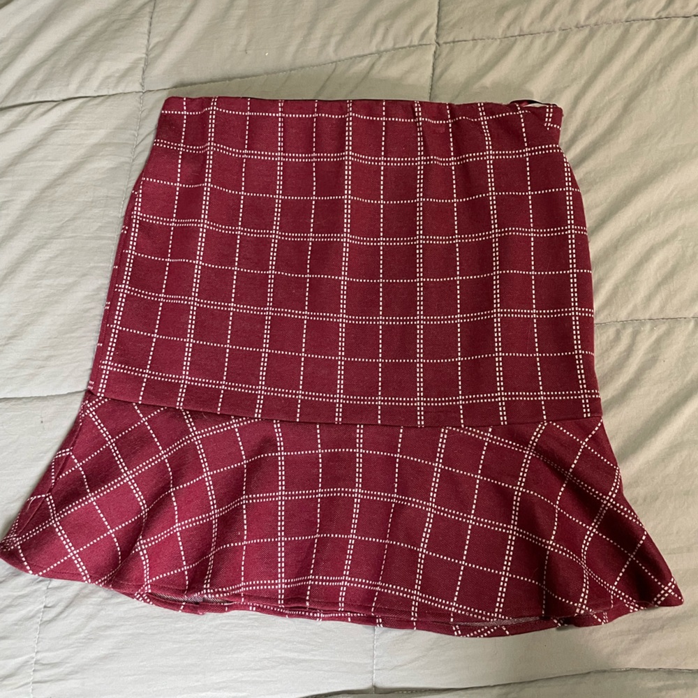 Very J checkered red pencil skirt medium